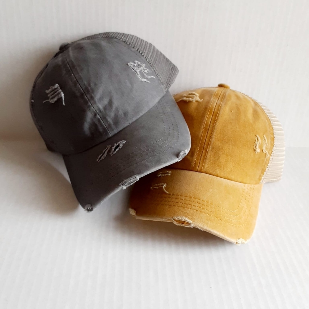 Criss cross ponytail hat bundle for women